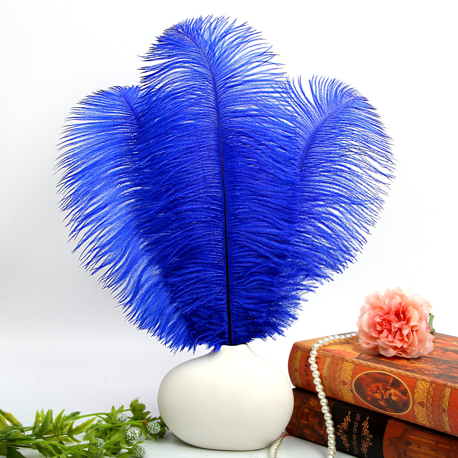 12 piume di struzzo bianche naturali, 40-45 cm, per matrimoni, feste, centrotavola, Pasqua, Gatsby e decorazioni per la casa