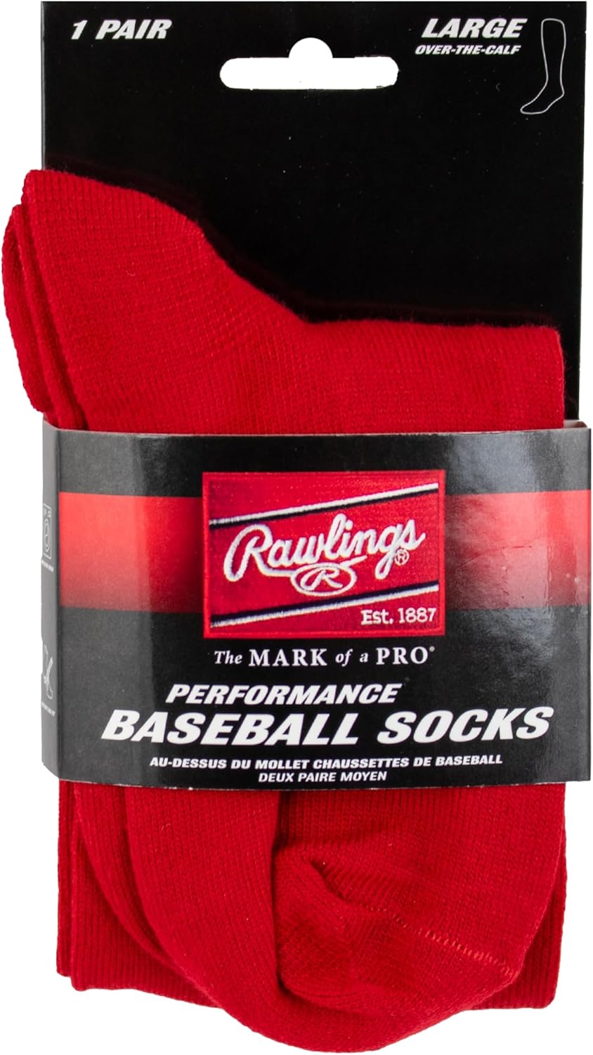 Rawlings | Performance Baseball Socks | 1 Pair | Multiple Sizes & Colors - Image 3