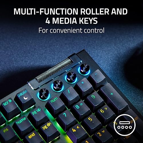Miniatura 7 de Razer BlackWidow V4 Teclado mecánico para juegos interruptores verdes táctiles y clicky - Chroma RGB - 6 teclas macro - Reposamuñecas magnético -