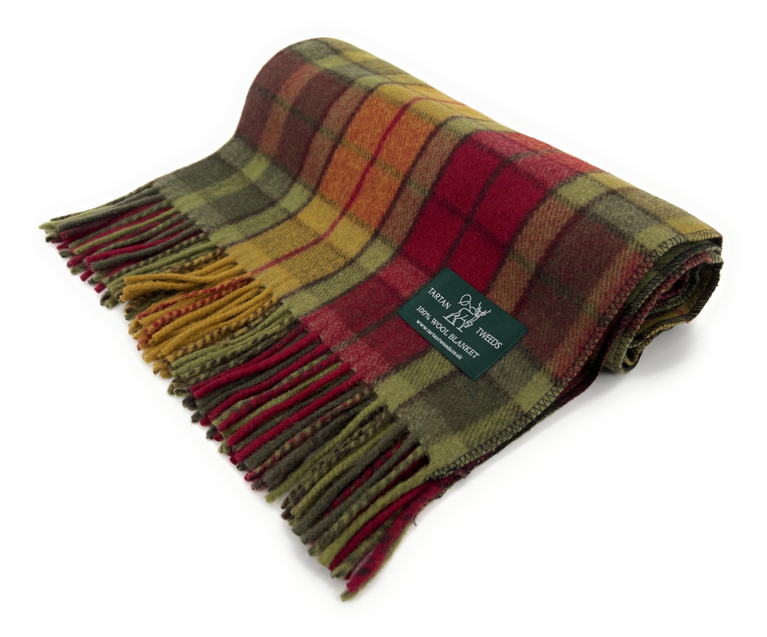 Tartan Tweeds Buchanan Autumn Tartan Knee Travel Rug Blanket Wool (Buchanan Autumn)