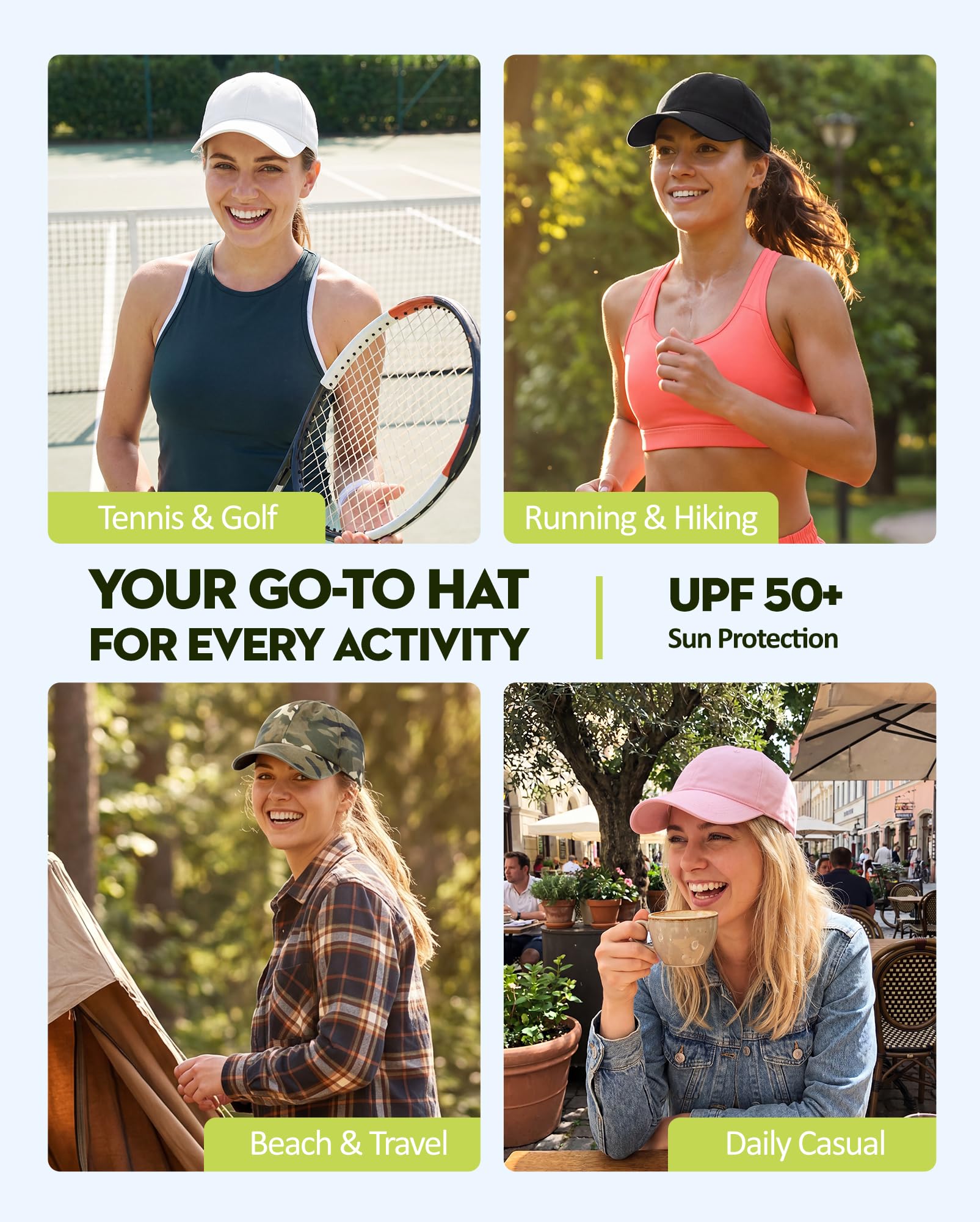 Gorra de béisbol para mujeres y hombres, gorra de béisbol para golf, tenis, gorra de béisbol para jóvenes, gorra de correr, cola de caballo, bonita gorra de verano