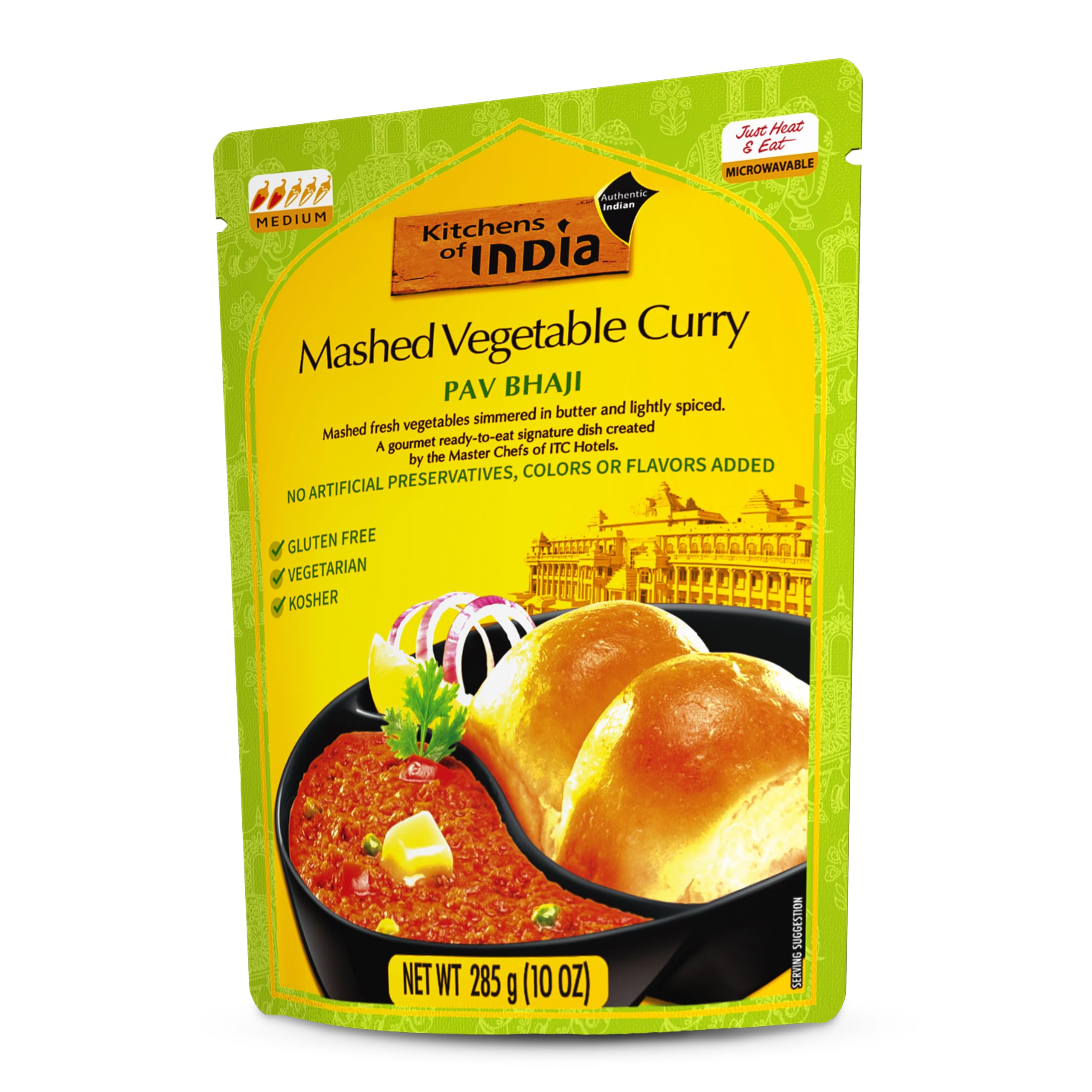 Kitchens Of India Ready To Eat Pav Bhaji, Mashed Vegtable Curry, 10-Ounce Boxes (Pack of 6)