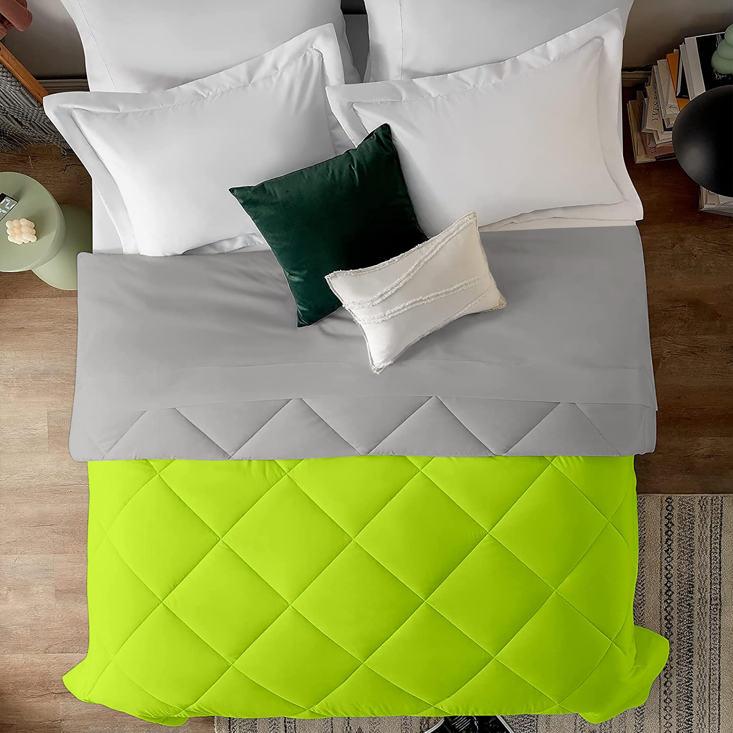 EDMUND - Duvet 400 GSM Winter Blanket Microfiber Duvet Reversible Comforter for King Size Comforter (92" x 106") Inches - 400 GSM Comforter | Green&Silver (B0D83WTH2W) Amazon Price History, Amazon Price Tracker