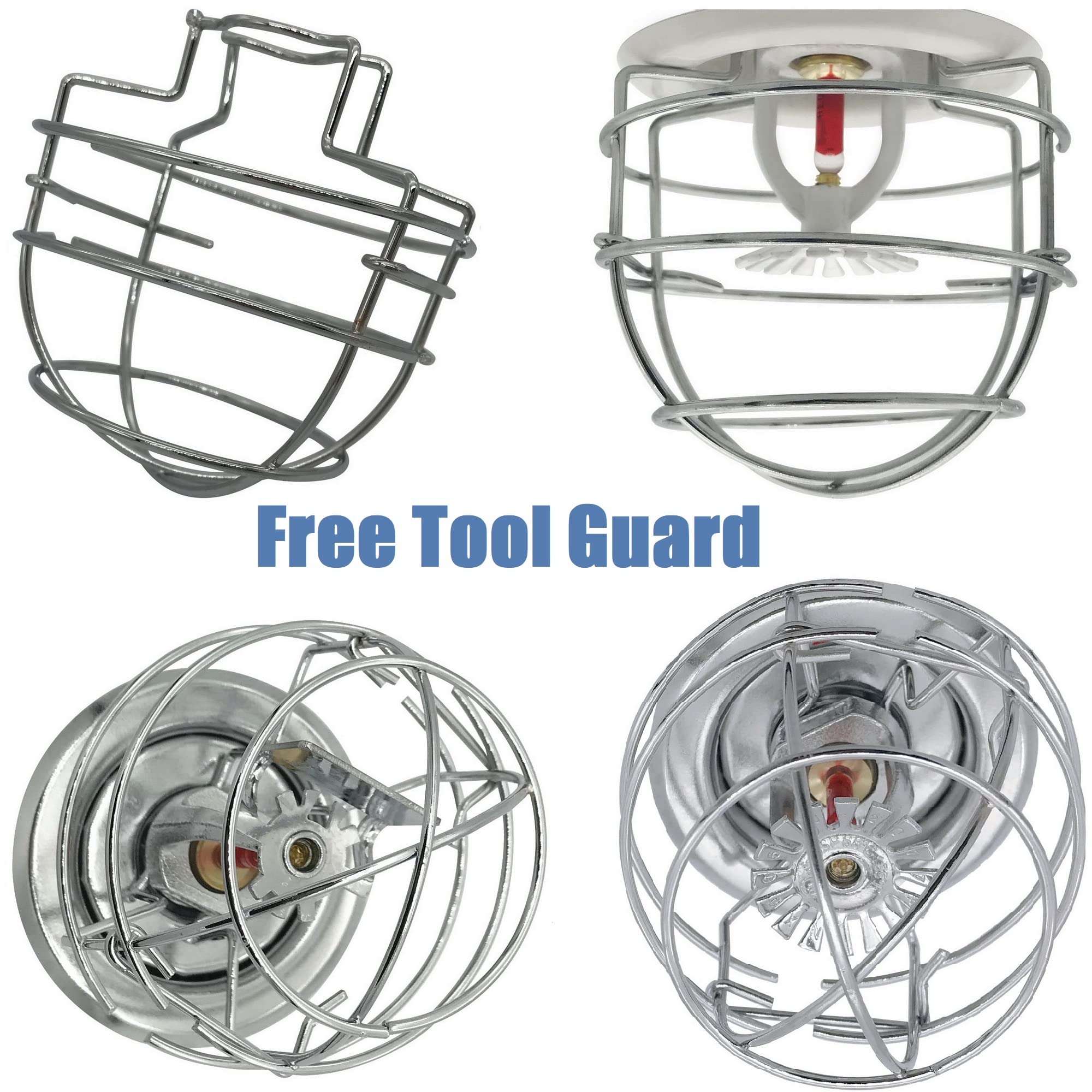 Happy Tree (4 Pack) White Fire Sprinkler Head Guard for Both 1/2" & 3/4