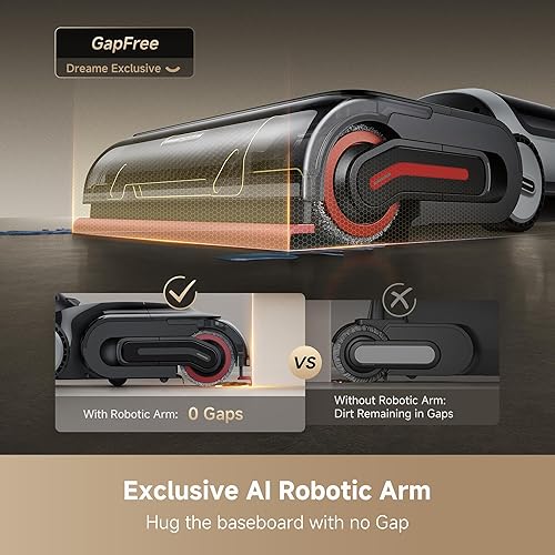Miniatura 8 de DREAME H15 Pro Aspiradora Húmeda y Seca, Limpieza de Pisos con Agua Caliente a 185°F, Aspiradora Inalámbrica con Brazo Robótico AI GapFree, Succión