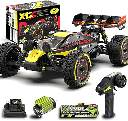 RLAARLO - Autos RC sin escobillas 1/12 para adultos, máximo 50 MPH rápido RC Buggy, todo terreno, control remoto de alta velocidad, automóvil Hobby