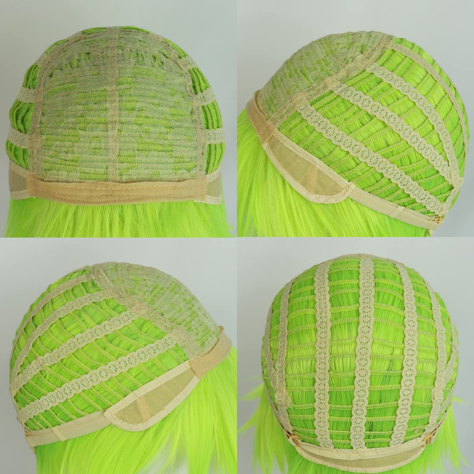 Amazon.com: ANOGOL Hair Cap + Short Lime Green Wig for Men Neon