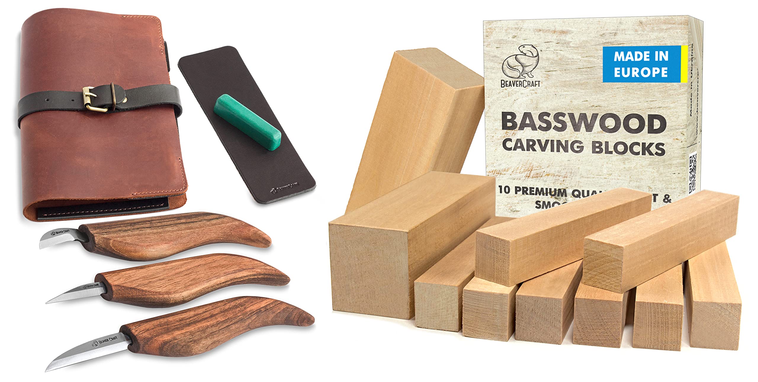 Buy BeaverCraft Deluxe S15X Wood Carving Whittling Knives Set with