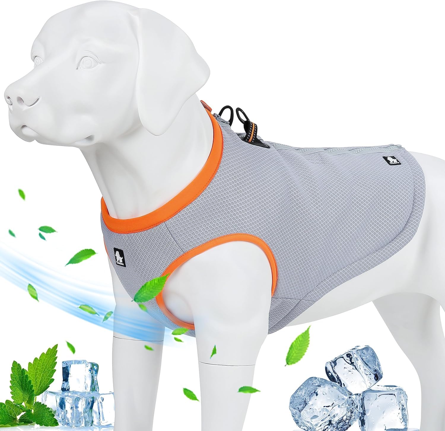 NALACAL Dog Cooling Vest, Harness Cooler Jacket, Pet Cooling Vest With Adjustable Zipper, for Outdoor Hunting Training and Camping, Provides Sun Protection, for Dogs Indoor Outdoor Activities (Small)