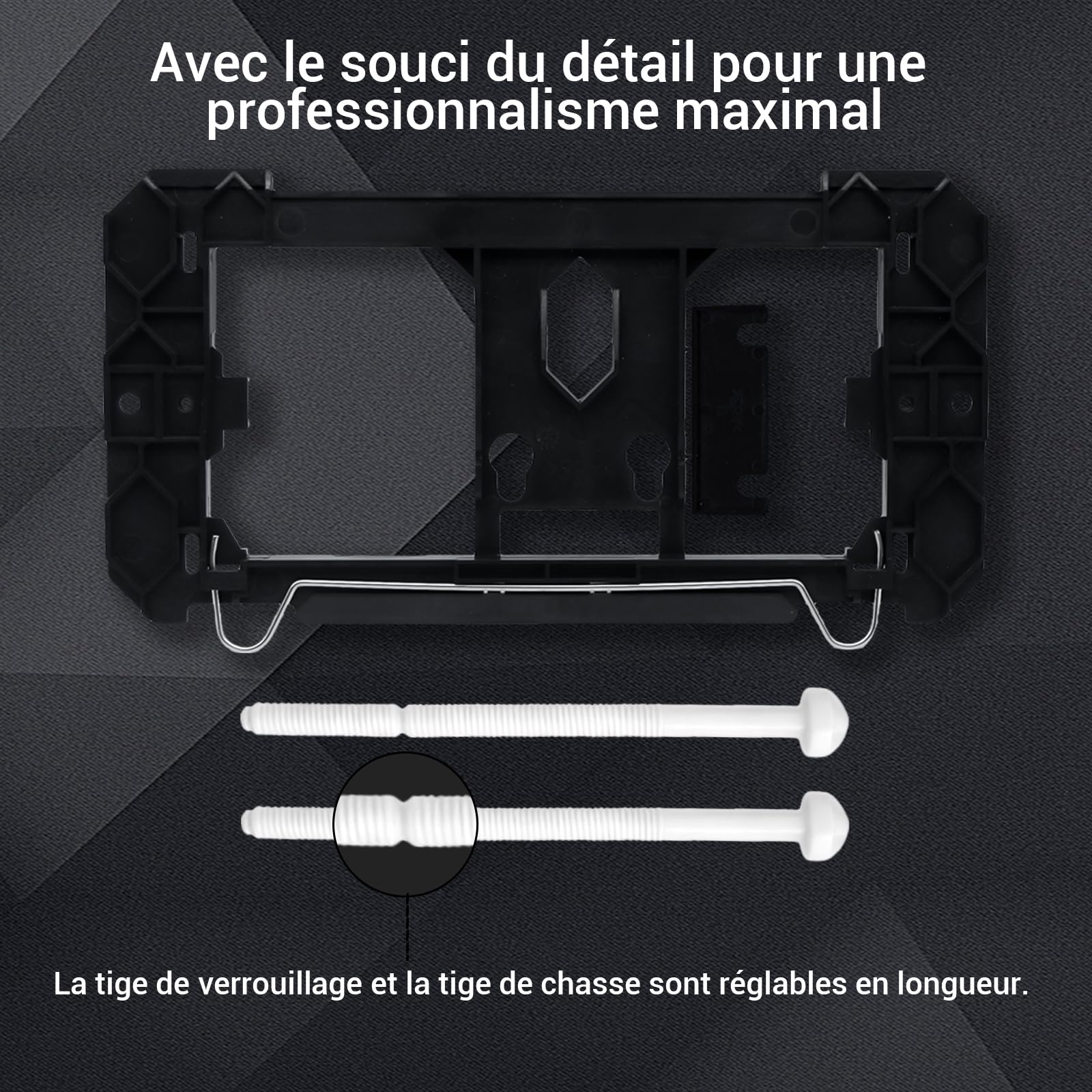 Empyreal Cadre de fixation Compatible avec Geberit Twinline, avec Vis, Tiges de Poussée et Levier de Coupure, Noir