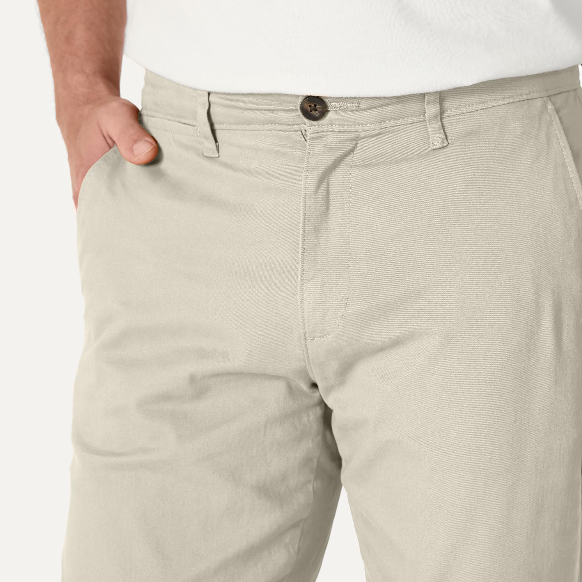 Amazon Essentials Pantalones de Estilo Chino, Elásticos, Cómodos, de Tela Lavada y Corte Atlético Hombre