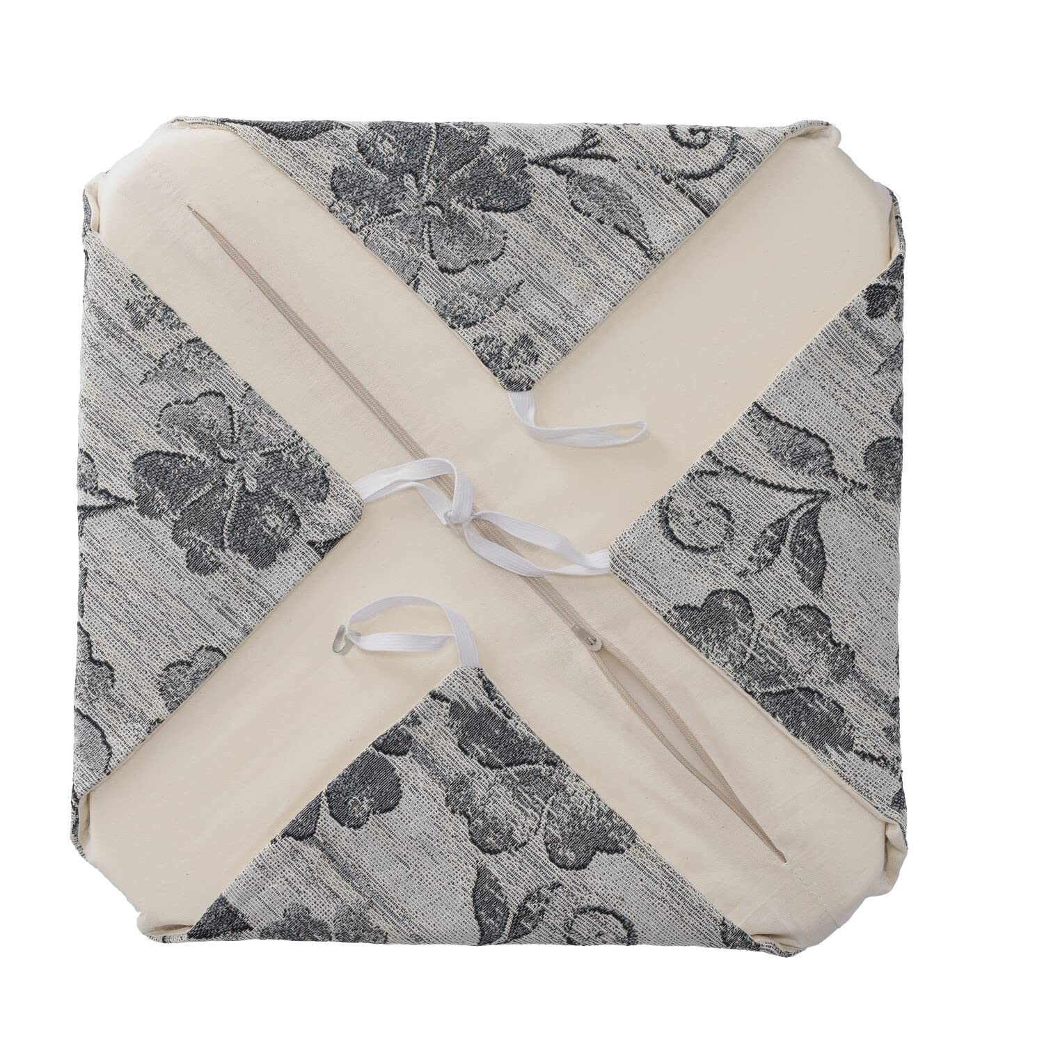 Casatessile Chenille Stuhlkissen Mit Flossen – 38x38 Cm, Abnehmbar, Waschbar, Made In Italy