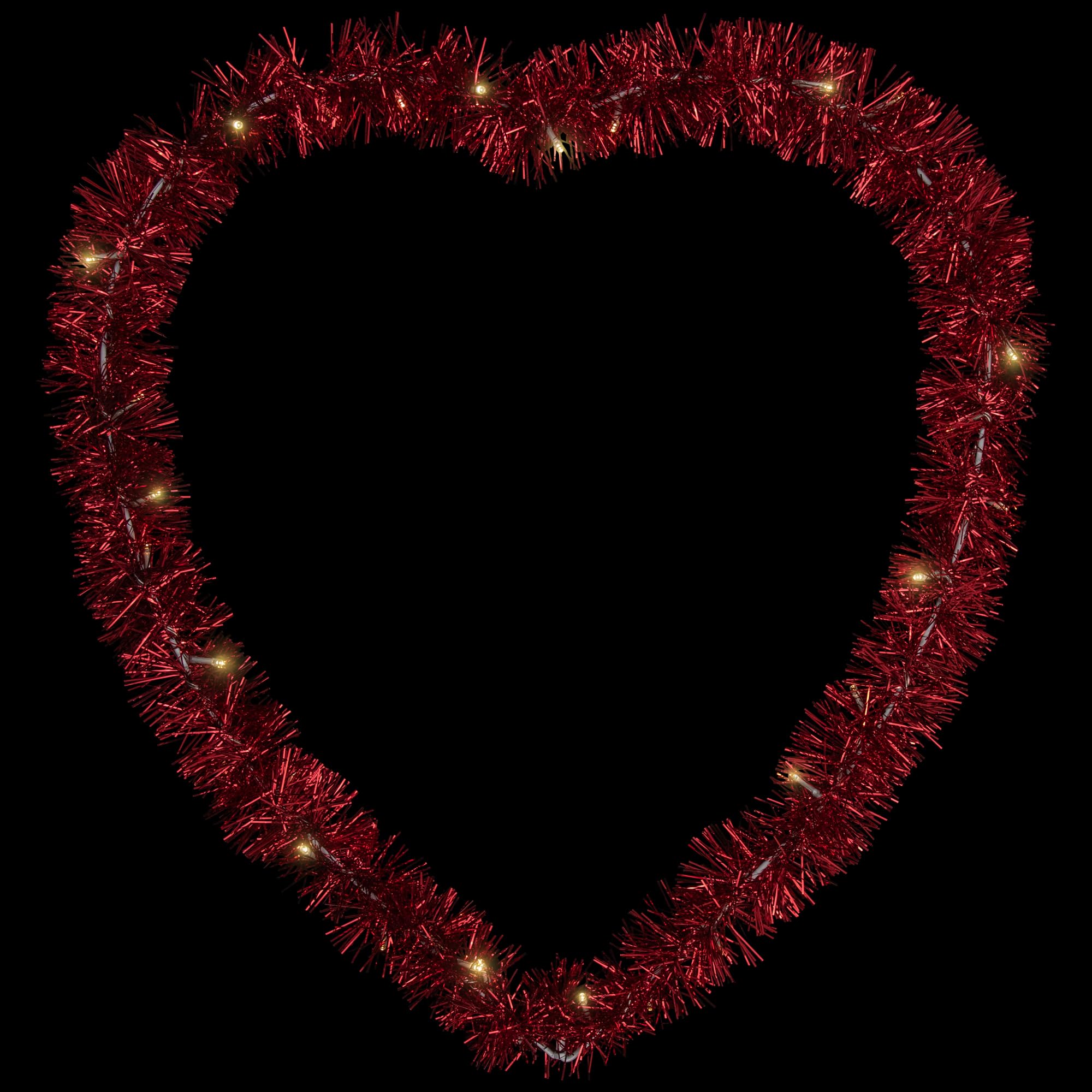 Northlight LED Lighted Tinsel Heart Valentine's Day Window Silhouette - 25.25