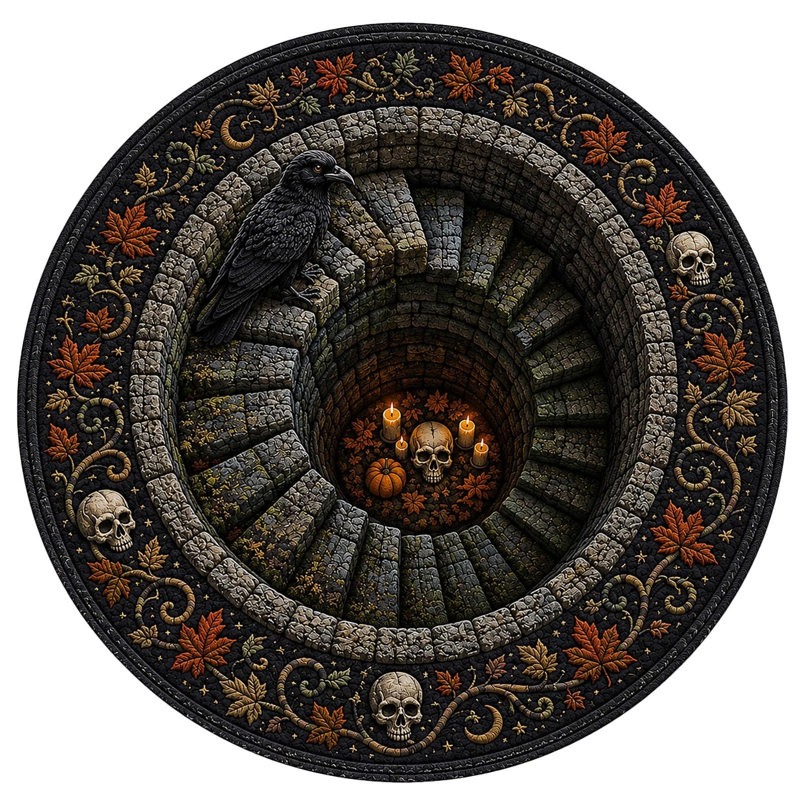 Halloween Decorations Halloween Door Mat 3D Optical Illusion Rug Spooky Front Door Decor Rectangle Round Pattern Carpet Non Slip Indoor Area Rug for Living Room Bedroom Outdoor Party Decor