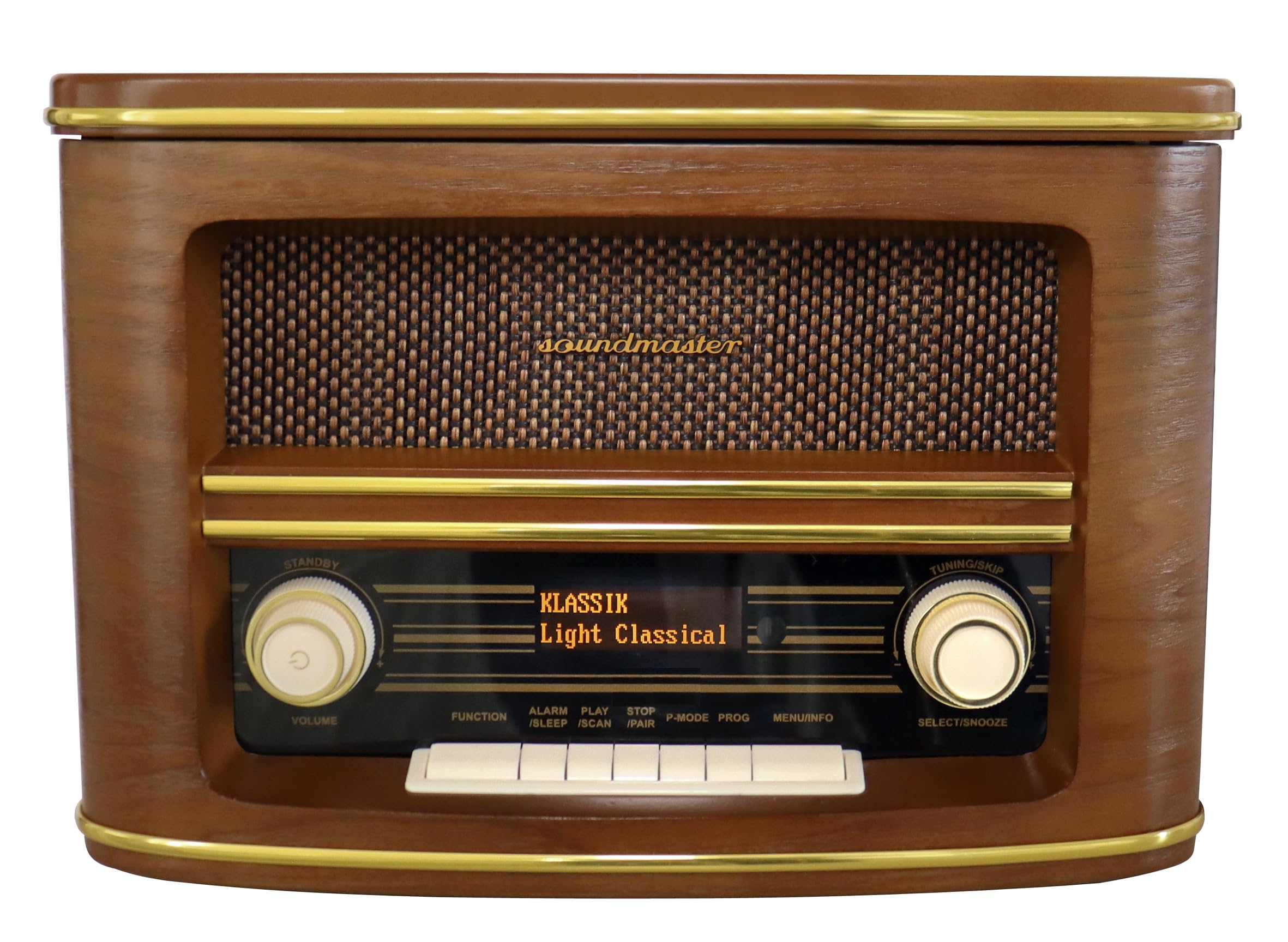 Soundmaster NR961 Nostalgie Système Stéréo Radio numérique stéréo Dab+ avec Lecteur CD CD MP3 USB Bluetooth AUX-in Égaliseur