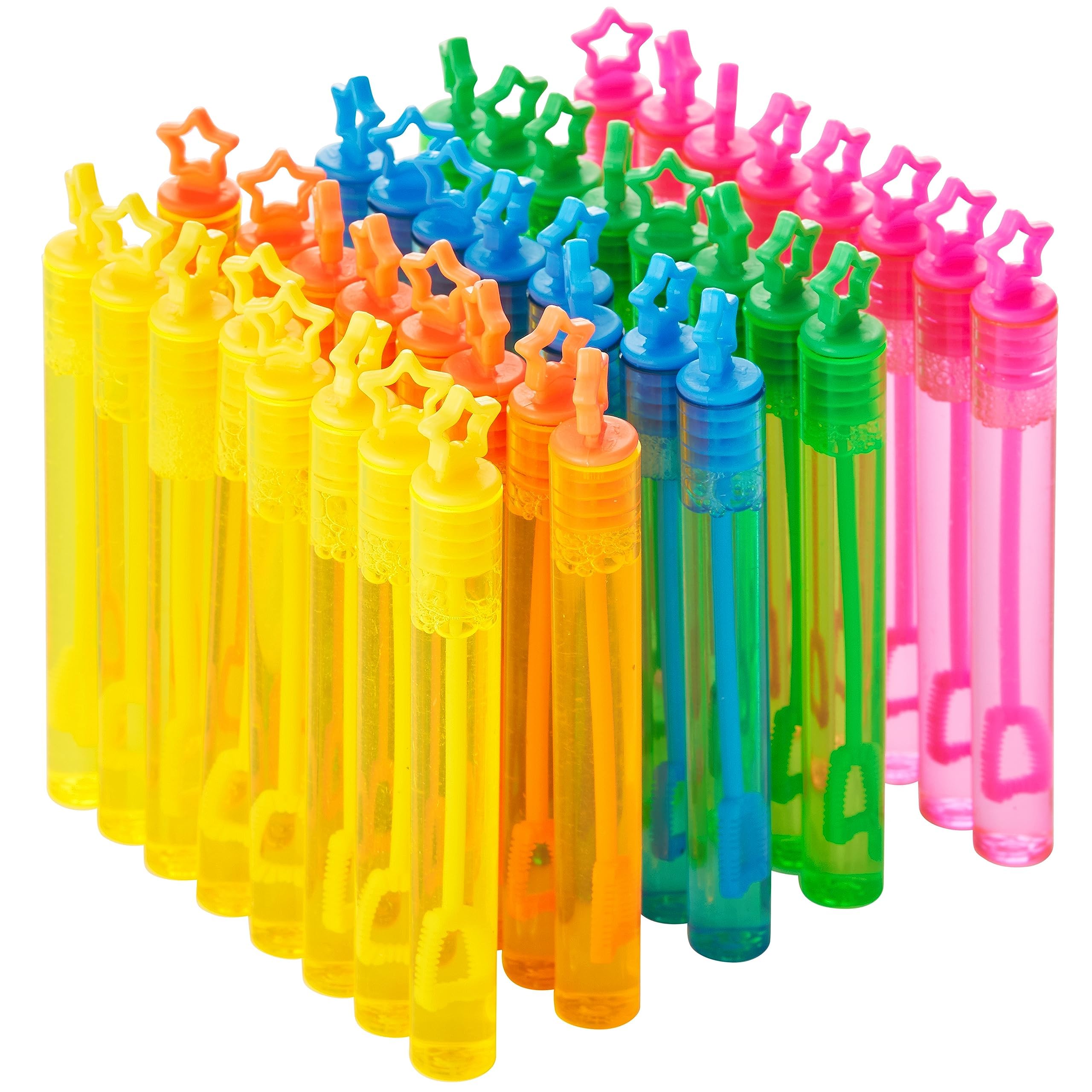THE TWIDDLERS 80 Mini Bubbles for Kids Party Bags, Bubble Maker Star Design in Assorted Neon Colourful Bottles, 10ml - Kids Gift Toy, Birthday Pinata Fillers Party Favours, Classroom Prizes Rewards โ image 1