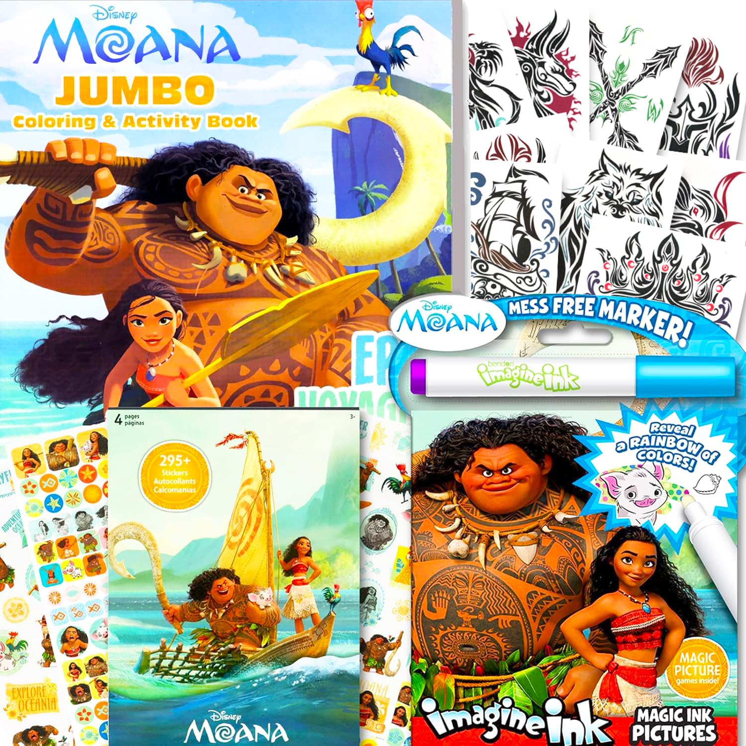 Disney Moana Coloring & Activity Book with Moana Stickers, Imagine Ink and More
