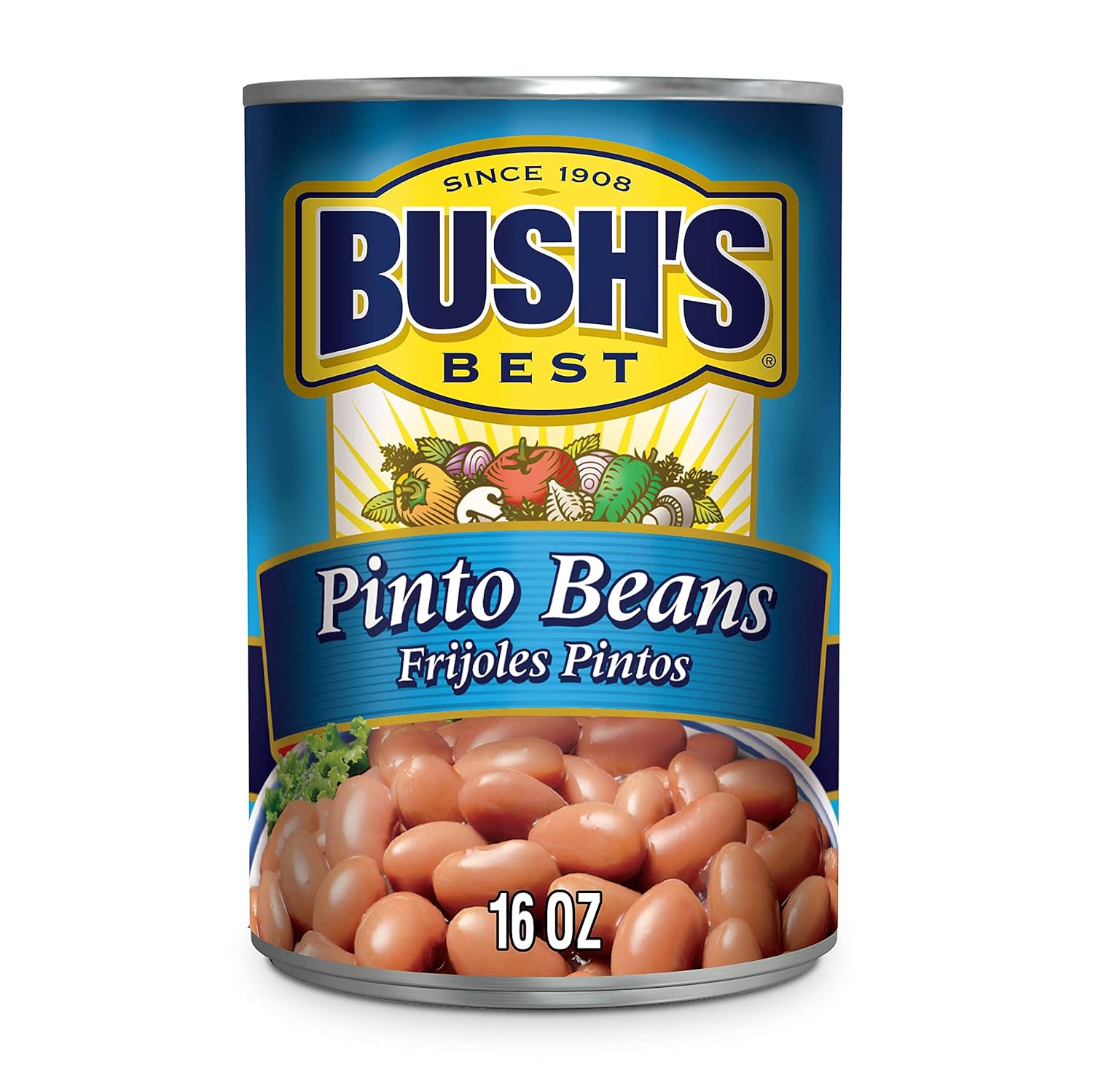 BUSH'S BEST Pinto Beans, 16 Ounce Can, Canned Beans, Pinto