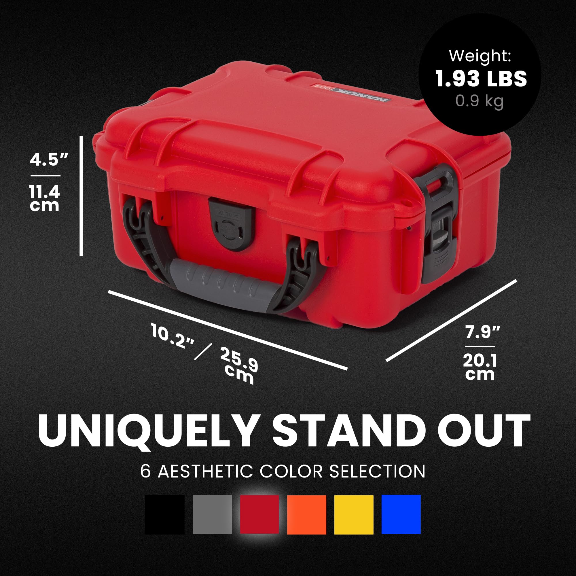 Nanuk Funda rígida Impermeable 904 con Inserto de Espuma, Color Rojo