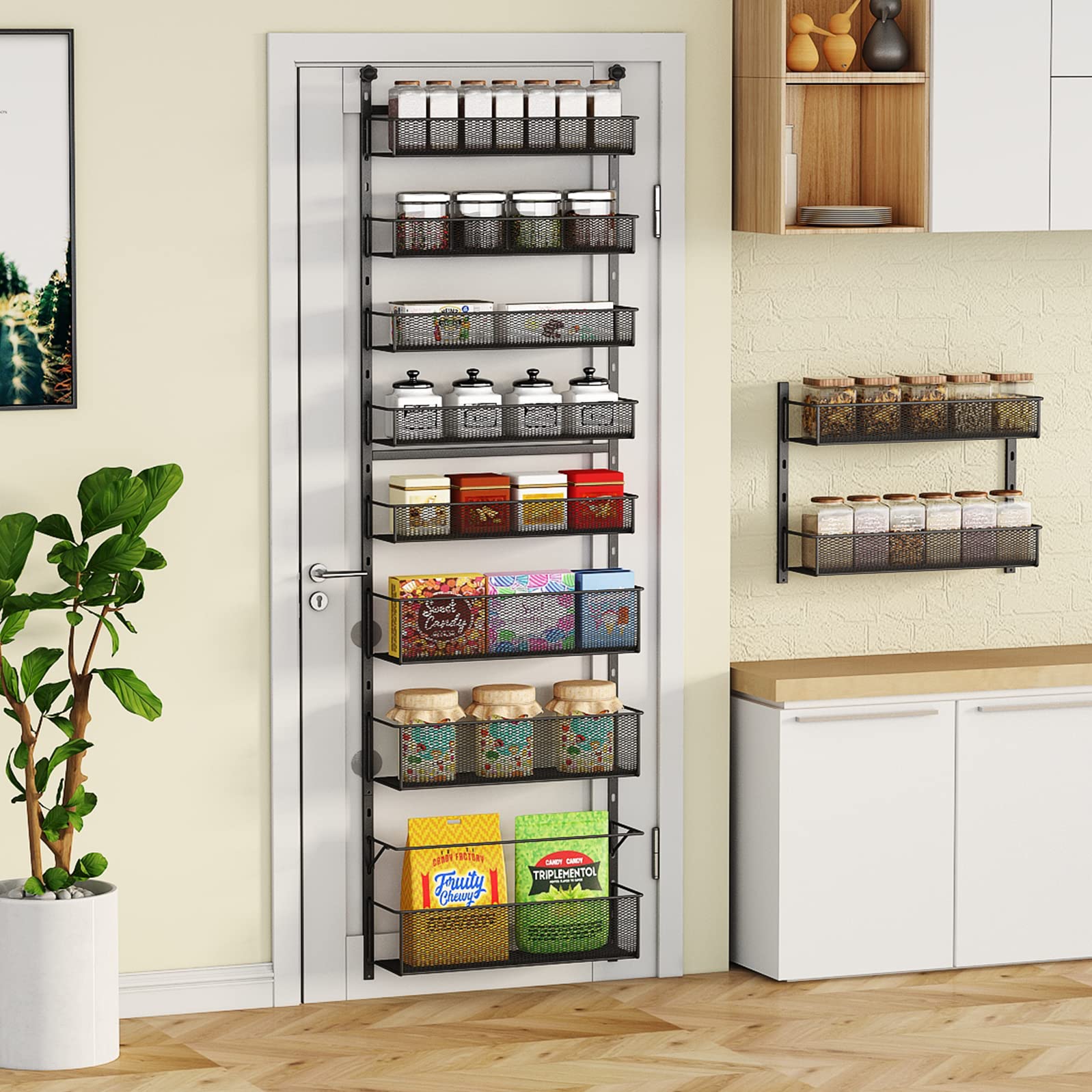 Over the Door Pantry Organizer,Spice Rack Wall Mount,Hanging & Wall ...