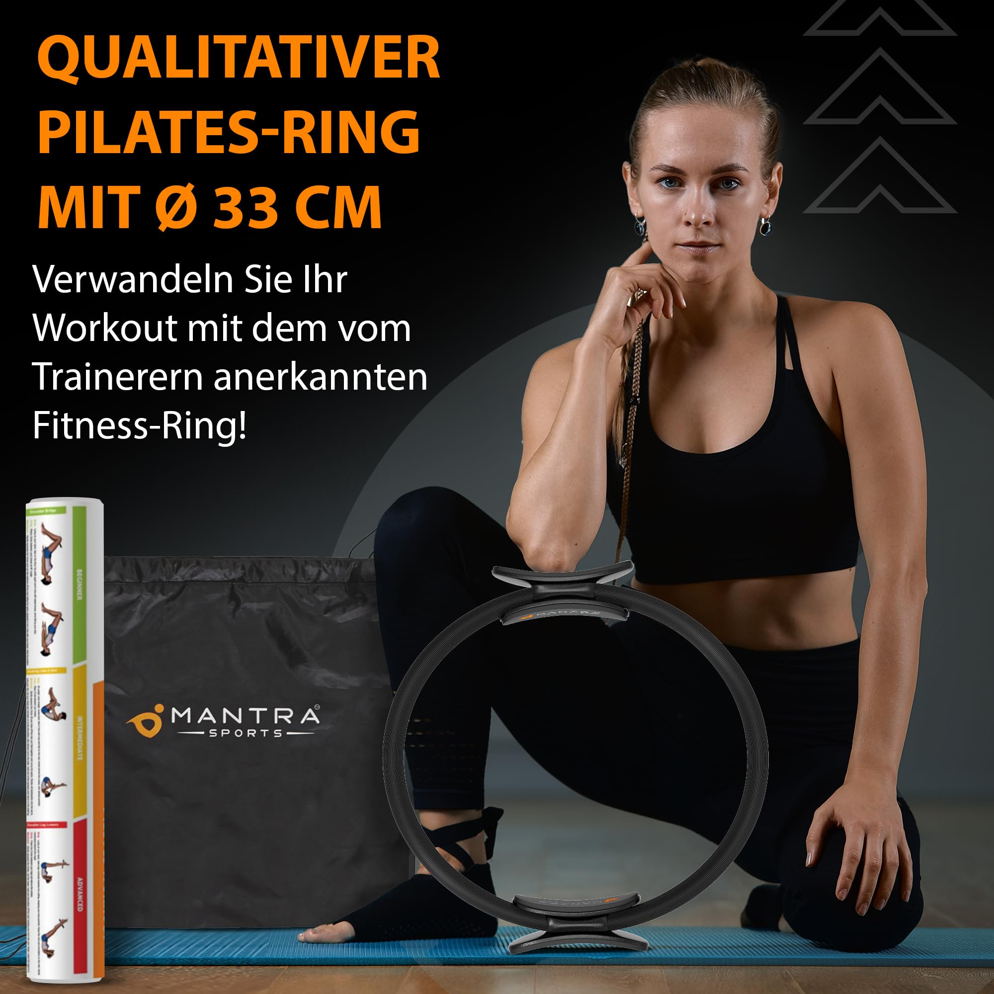 Pilates Ring Fit Fitness Ring Beckenbodentrainer für Frau & Männer, Beckenboden Trainingsgerät für zuhause, Beinpresse Hüfttrainer Beintrainer Oberschenkeltrainer Sportgeräte zuhause