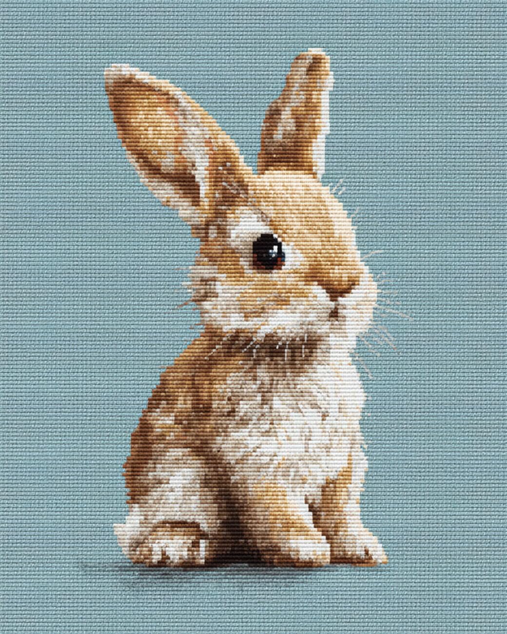 AxiangziK Animal DIY Latch Hook Rugs Kits Rabbit Portrait Latch Hook Kits for Beginners，Seniors，3D DIY Enthusiasts Rug Making Set 35x46in