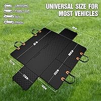 Vista 7 de Knodel - Funda de asiento trasero 100 % impermeable para mascotas, hamaca, alta resistencia a los arañazos, con solapas laterales y cierre