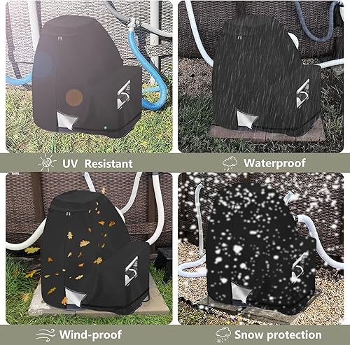 Miniatura 7 de Bitubi Cubierta de la bomba de filtro de arena, cubierta impermeable anti-UV para bomba de piscina, adecuada para las marcas más populares del