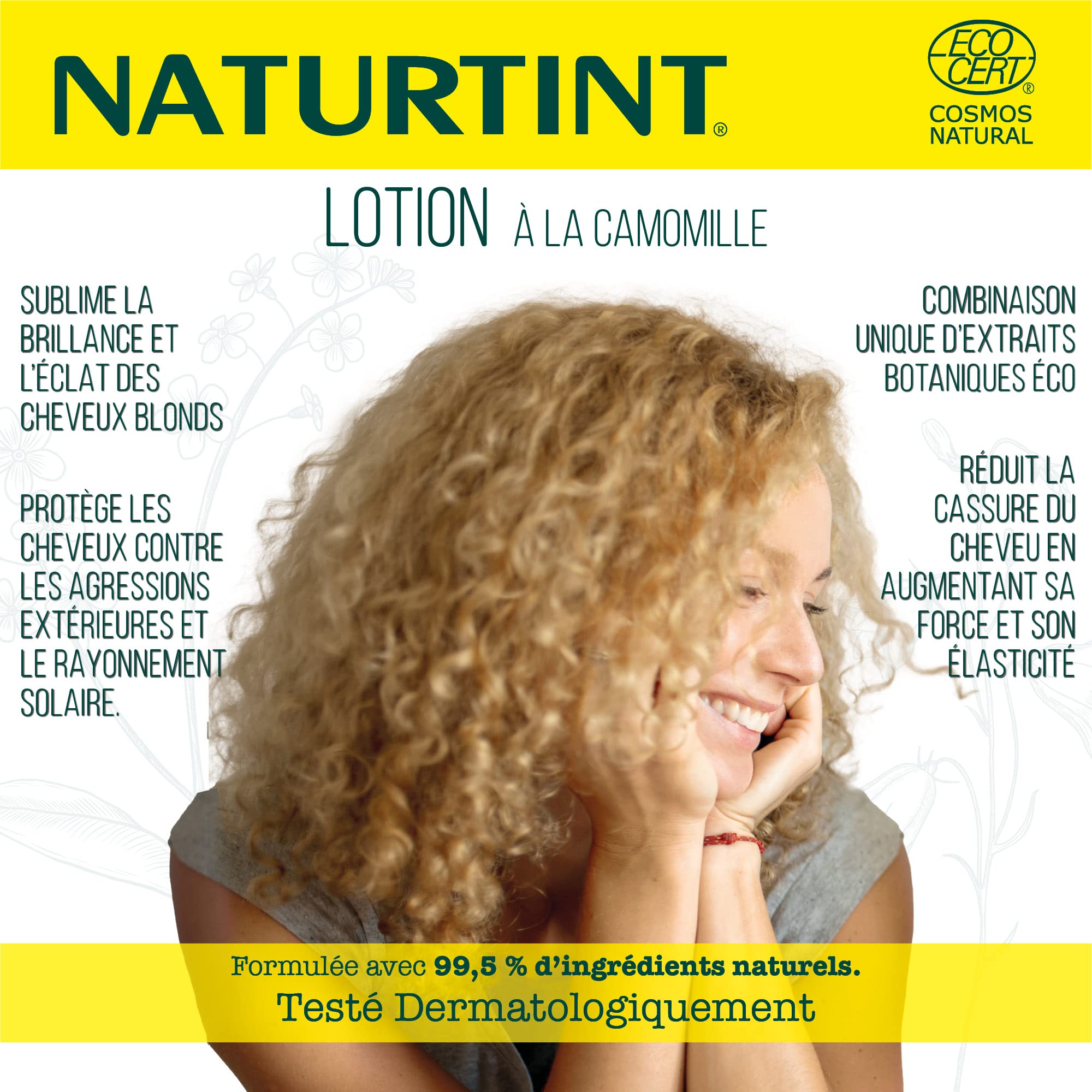 Naturtint | Loción de Camomila | Aclara el Cabello | Reflejos Dorados | Protector Solar Cabello | ECOCERT | 99,5% Ingredientes naturales, 125ml" del ASIN "B0CVQQ9ZJ2