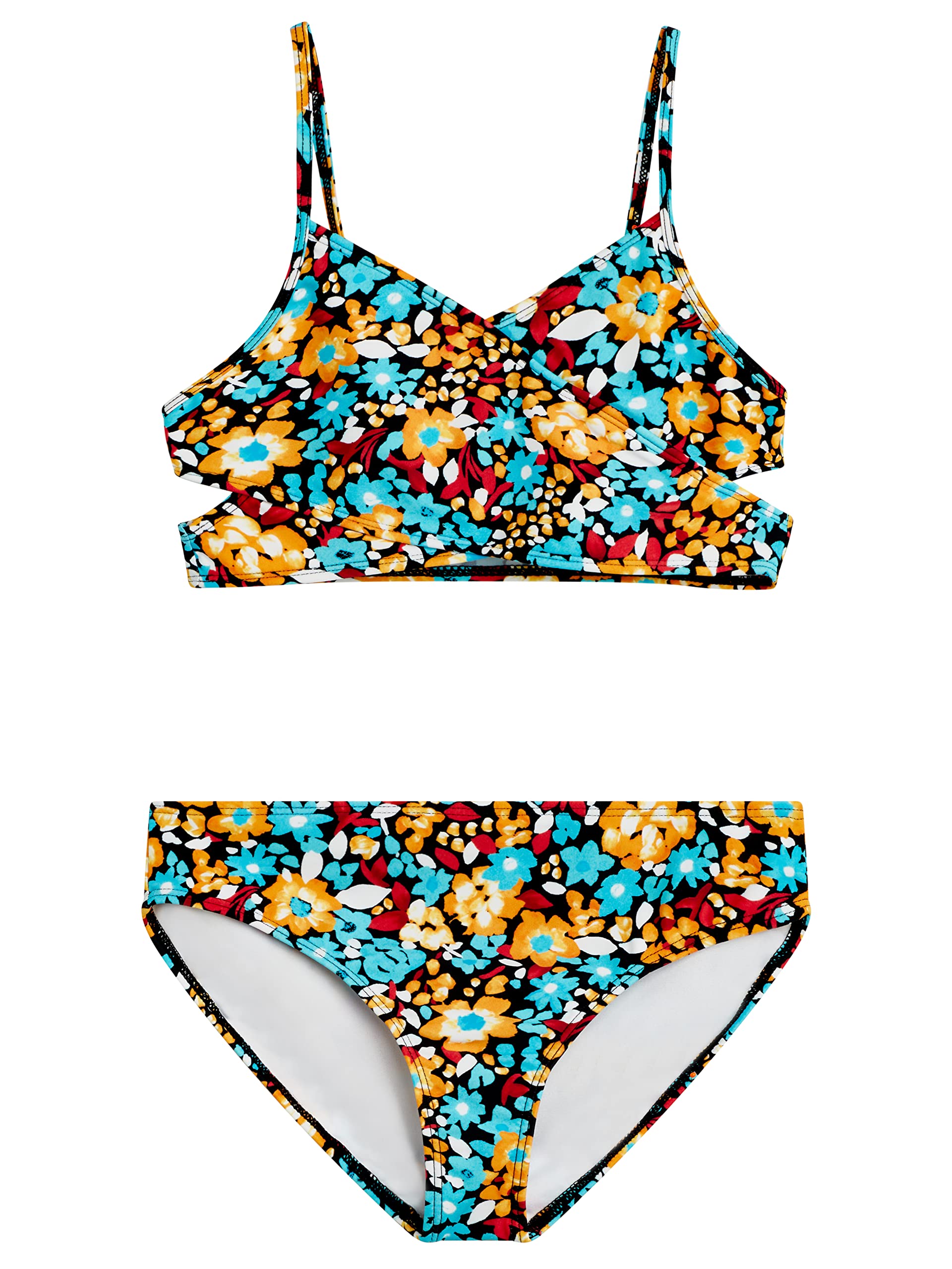Kanu Surf Girls' Coral Reef Beach Sport Wrap Around Bikini 2-piece Swimsuit