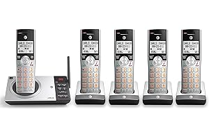 AT&T CL82507 DECT 6.0 5-Handset Cordless Phone for Home with Answering Machine