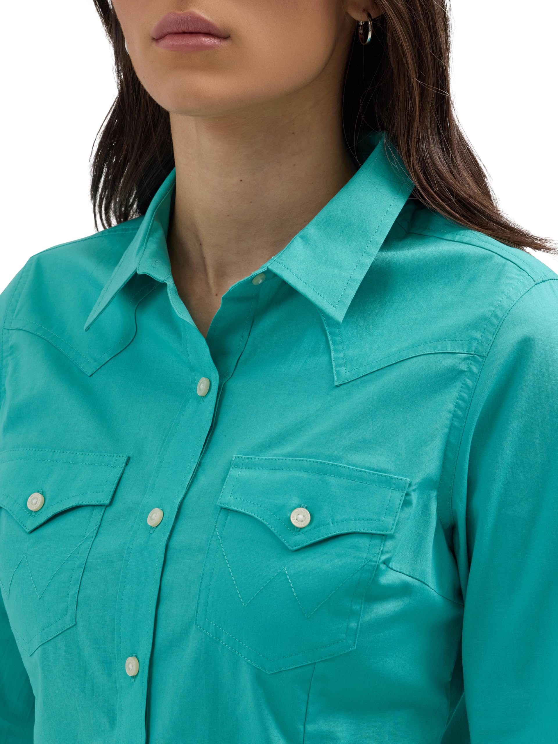 Wrangler Western Women's Retro Button-Down Shirt Camicia da Donna Stile retrò con Bottoni Donna (Pacco da 1)
