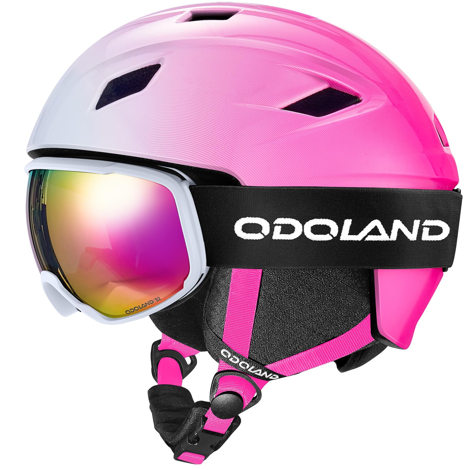 Amazon | Odoland スキーヘルメットセット ゴーグル付き