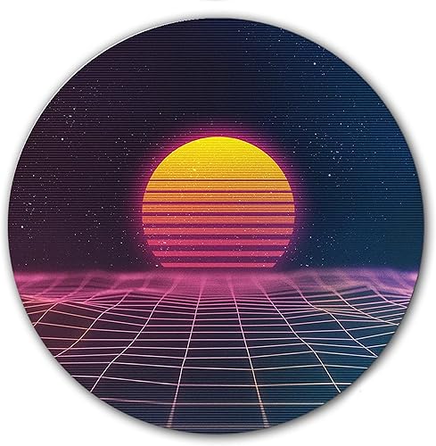 DJ Synthwave 1980 Sun #1 - Almohadilla de vinilo para arañazos de 7 pulgadas, tapete giratorio portátil para DJ