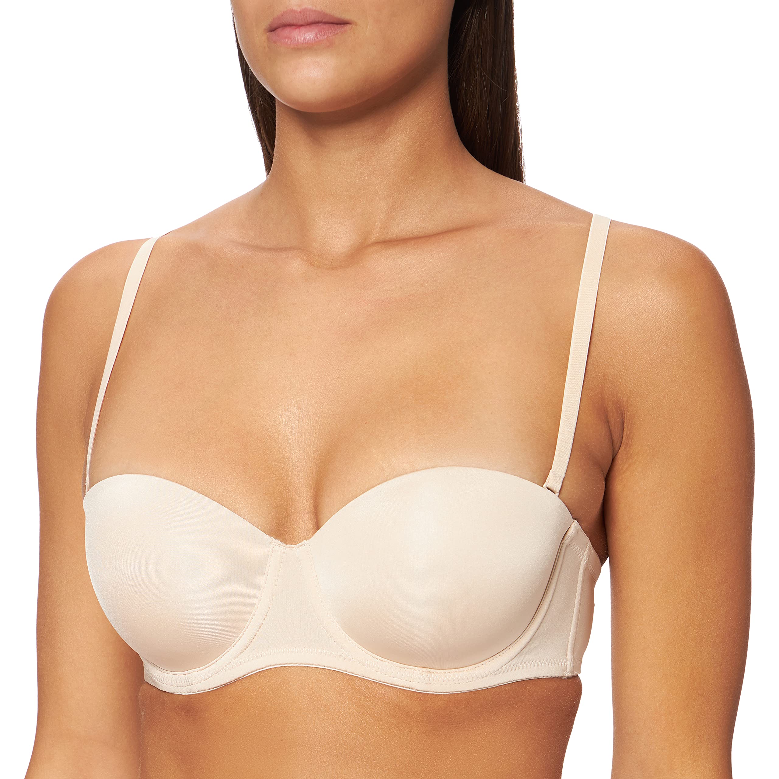 DORINA Women's Michelle Bandeau Bra Strapless Plain Everyday Bra, Beige (Nude), 34A