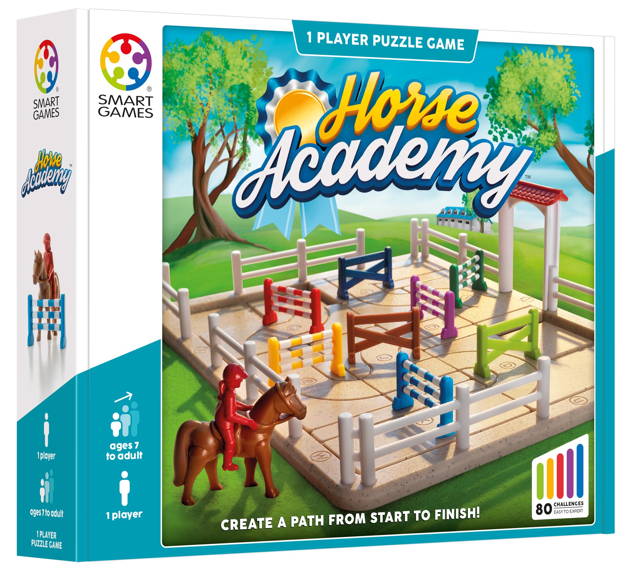 SmartGamesHorse Academy, Puzzle Game with 80 Challenges, 7+ Years
