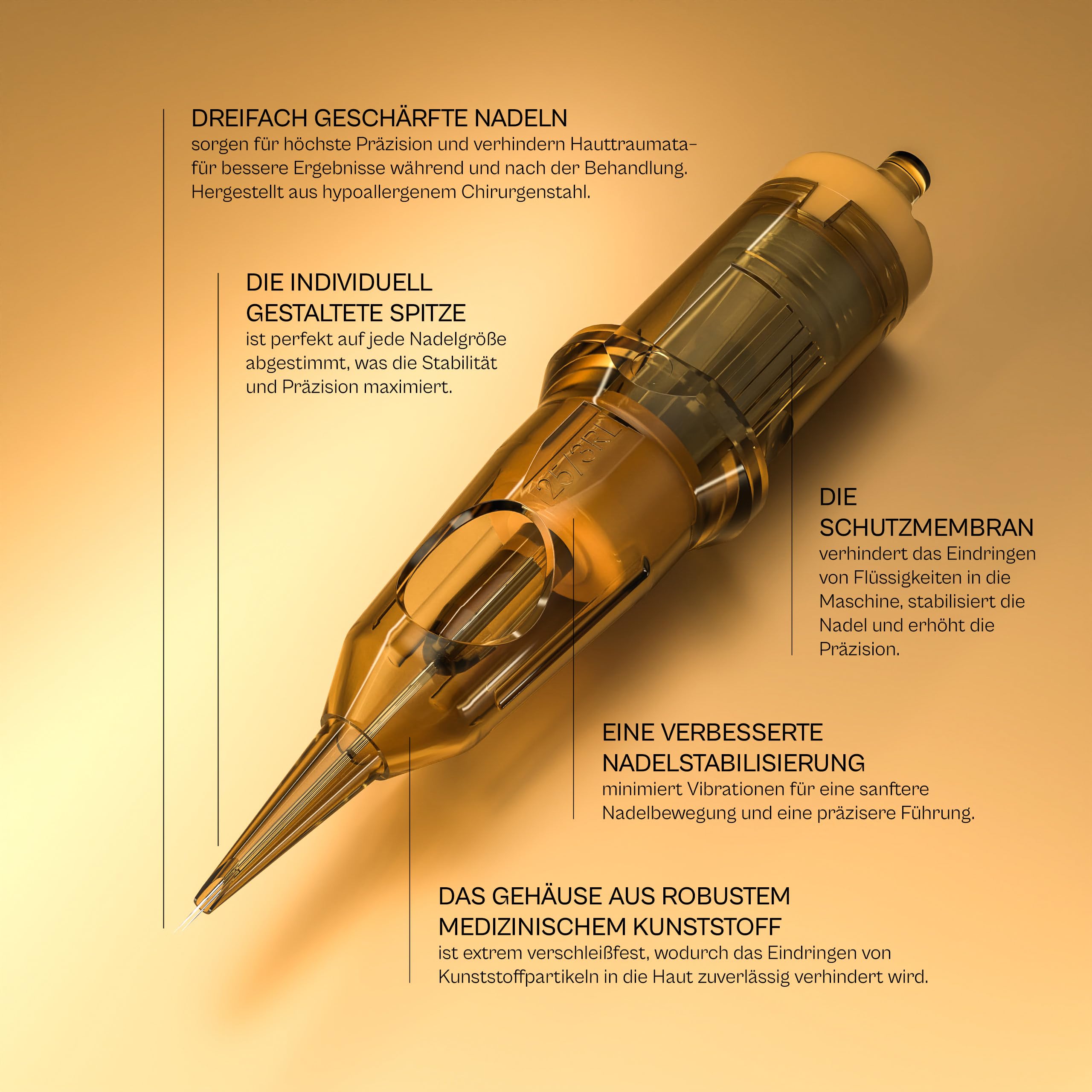 Kwadron - Tattoo Nadeln Set Cartridges 20 Stück #10 0.30mm Round Liner - Long Taper, 30/5RLLT - Tattoo Zubehör, Supplies Cartridge Machine Pens - Tintenfluss für Konturen, präzise Linien
