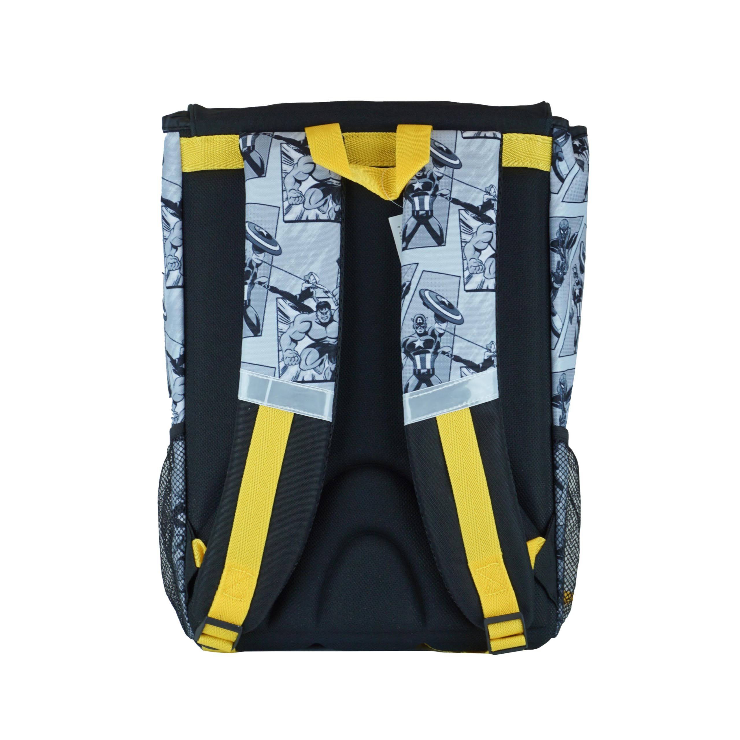 Zaino Estensibile Avengers Cerdà | Licenza Ufficiale Marvel | 20-30L | Scuola Bambini Elementari e Medie | Grigio e Nero con Patch PVC e Bande Retroriflettenti