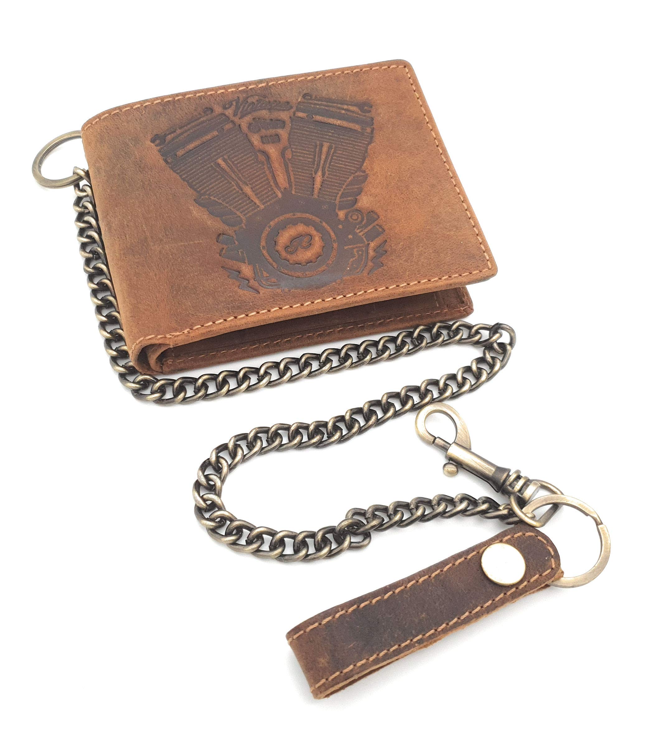 VISCONTI Portafoglio In Pelle Con Catena Di Sicurezza RFID Plus Tap And Go CHN, Abbronzatura Olio, Taglia Unica, Biker - Foto 5