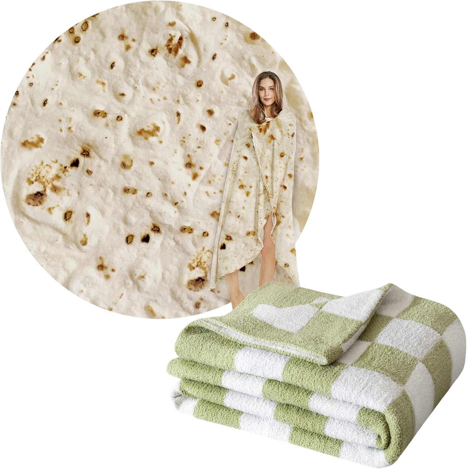 SeaRoomy Throw Blanket, Super Soft Reversible Burritos
