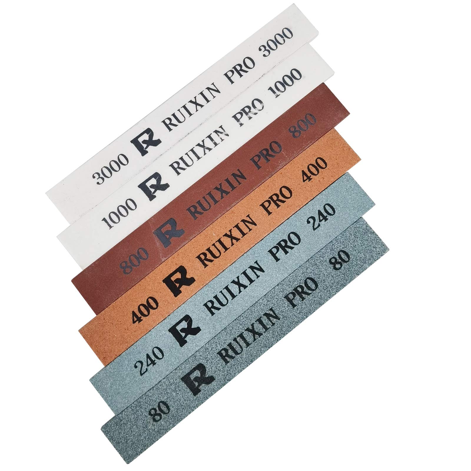 Replacement 6-Packs Sharpening Stones for RUIXIN Pro RX-008 Knife Sharpener Fixed-angle kit, Professional Whetstone Set Grindstone Polishing Stone without Base 80/240/400/800/1000/3000 Grit