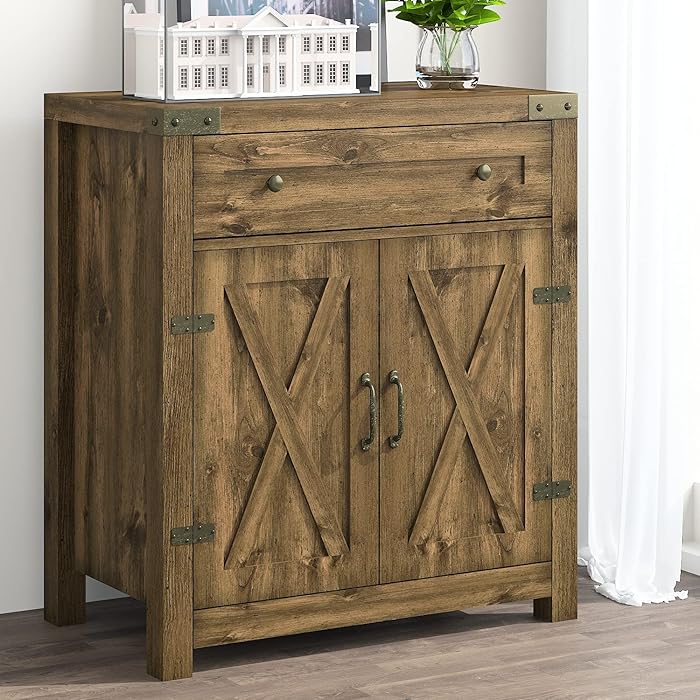 Buy SHA CERLIN Modern Rustic/Farmhouse Storage with Drawer & 2