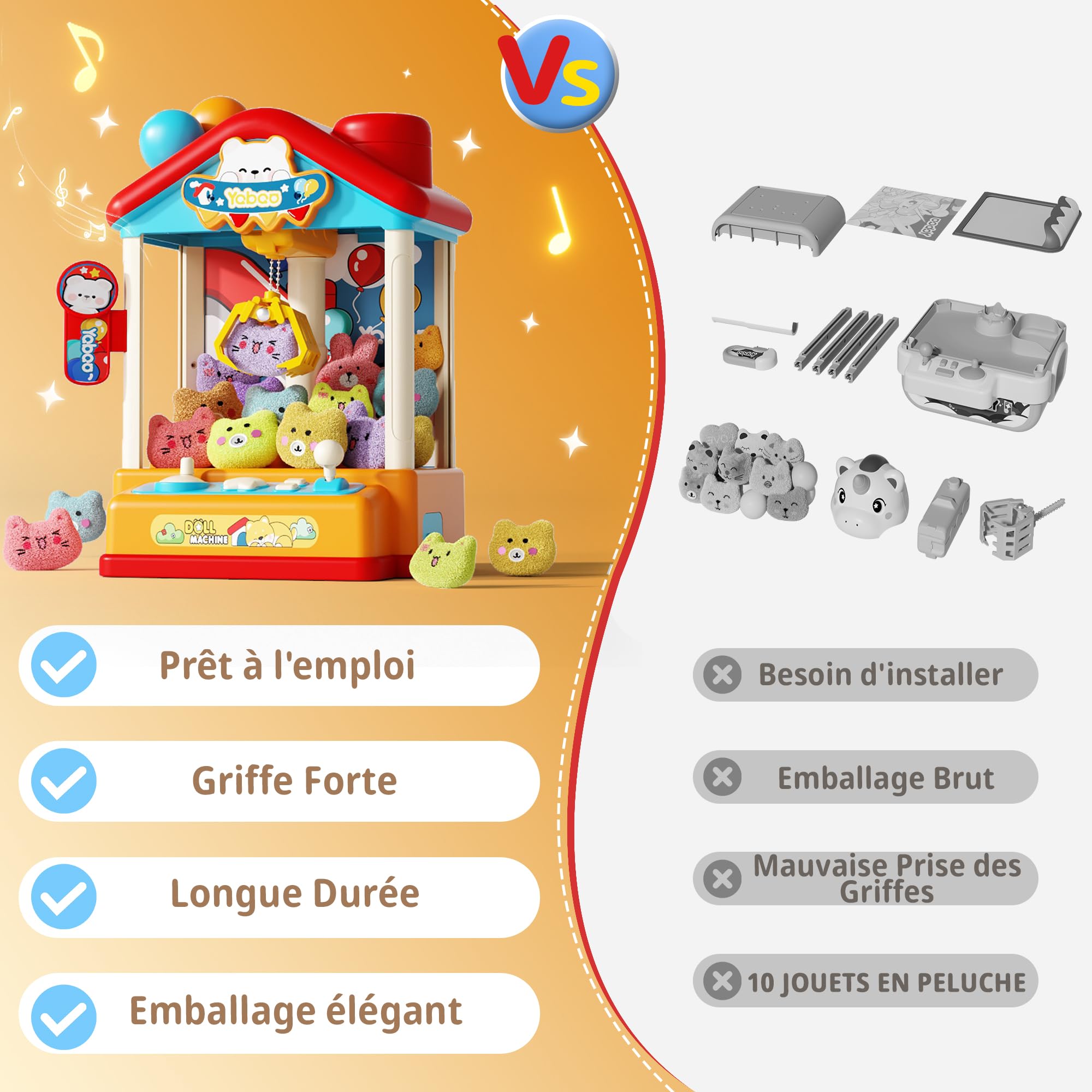 Machine à Pince pour Jouets Fille 3 4 5 6 7 Ans,Jouet de Jeu avec Accessoires en Peluche,Machine à Griffes Jouets Enfant 3 4 5 6 Ans,Cadeau d’Anniversaire pour Fille de 4 5 6 7 Ans
