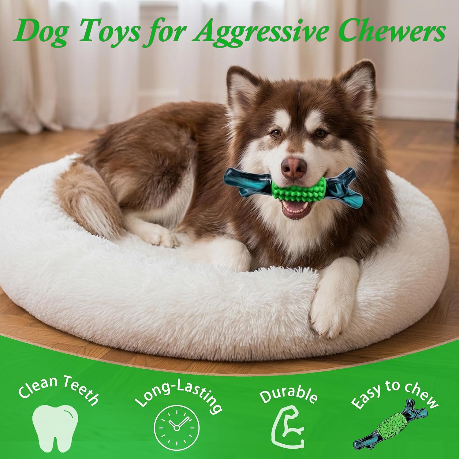 Dog Toys for Aggressive Chewers, Tough Stick Chew Bone image 5