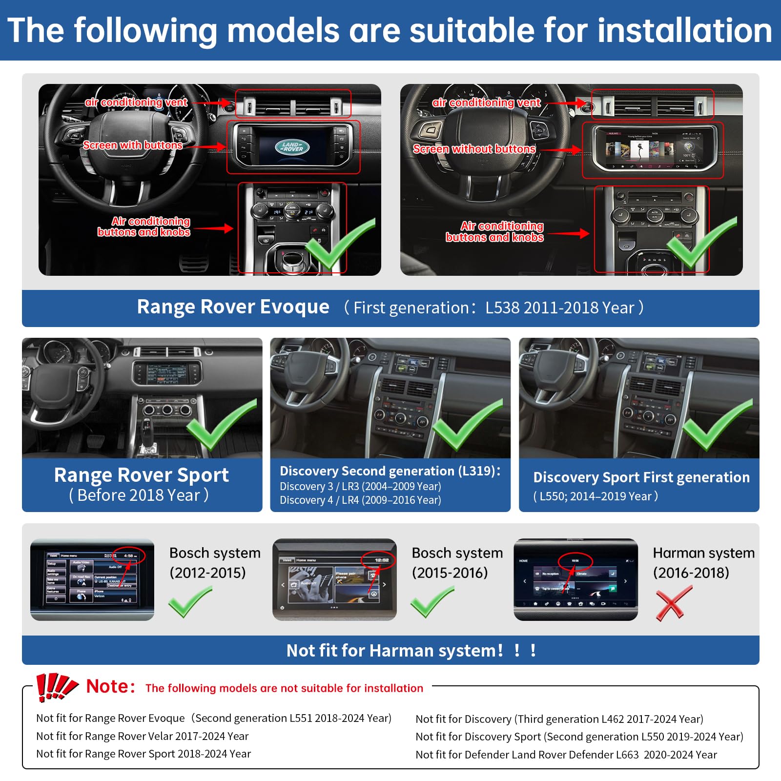 Road Top Module CarPlay sans Fil pour Land Rover avec système Bosch | Android Auto sans Fil, Interface Décodeur CarPlay, MirrorLink, Navigation