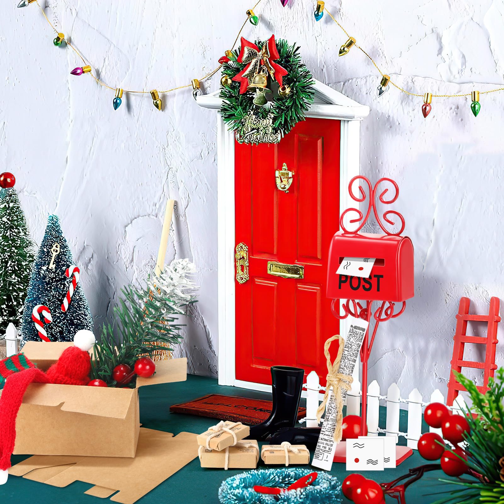 Set Accessori In Miniatura Per Casa Delle Bambole: 3 Pacchi, 3 Scatole, 3 Cartoline, Cassetta Postale E Giornale, Scala 1:12 - 4