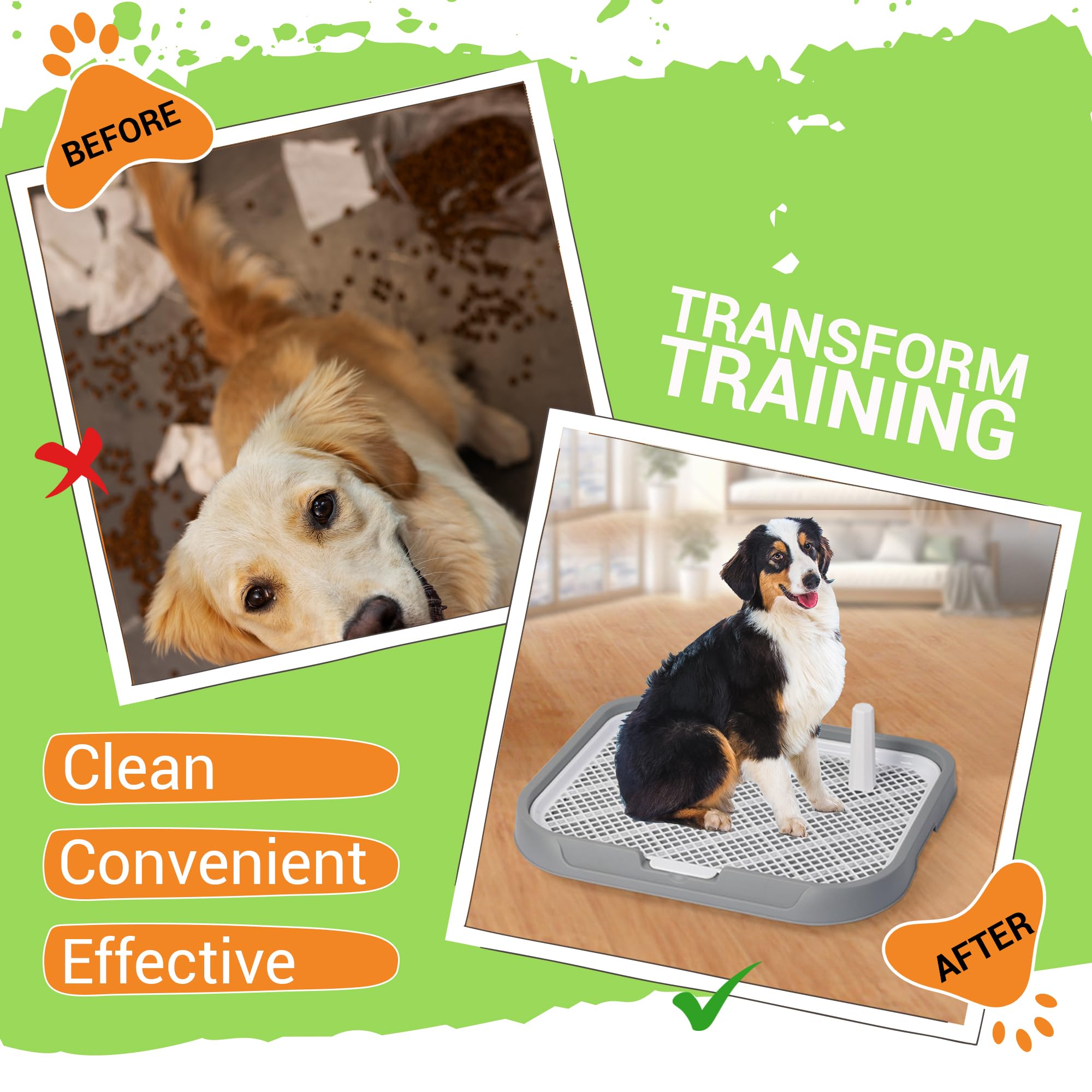 MAK7 Pets Portable Toilet Tray | Dog Poop Tray | Pee Pads for Dogs Holder | Indoor Mesh Toilet for Puppy Poop Training | Mess Free Litter Tray | Pet Dog Potty Training Large (66cmx50cmx5.2cm) 3