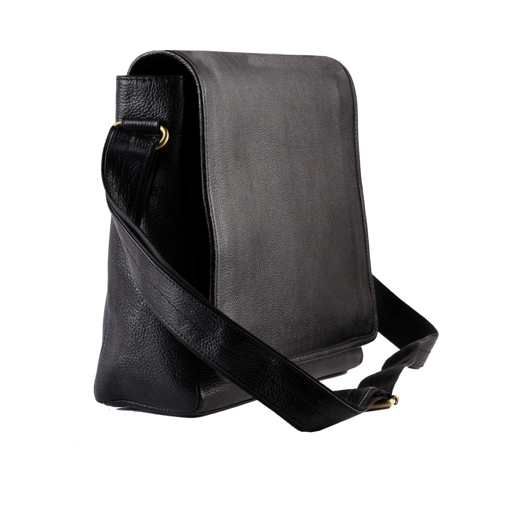 KULLI MODA Leather Laptop Bag - Black