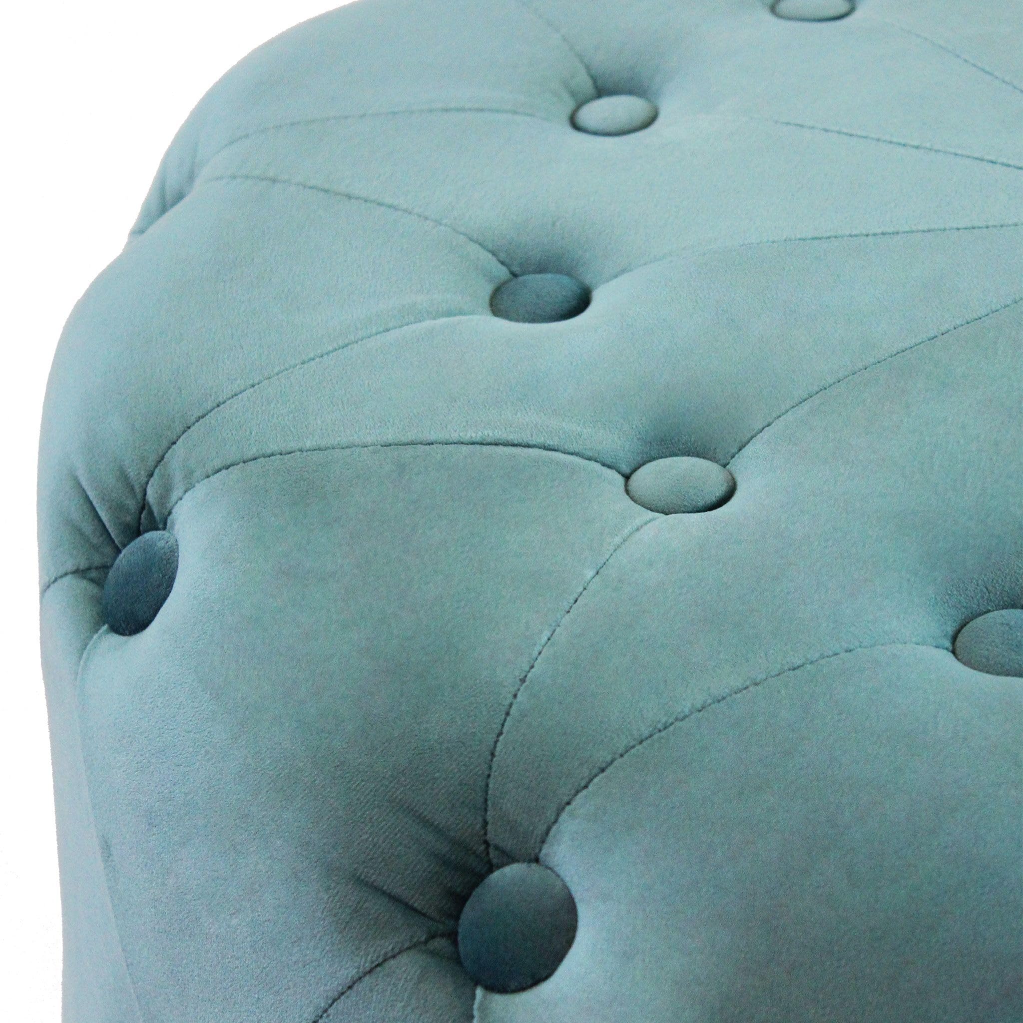 milani home - pouf rotondo, velluto, seduta poggiapiedi, verde, 67 x 67 x 41 cm