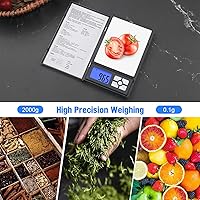 Vista 6 de Báscula digital de precisión de gramos, báscula de cocina de 4.4 lbs 0.00 oz para perder peso, mini báscula portátil de gramos y onzas con tara, luz